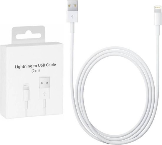 Apple USB Lightning kabel 2m - Origineel Apple - iPhone Oplader kabels - De beste iPhone oplader kabels + Gratis verzending